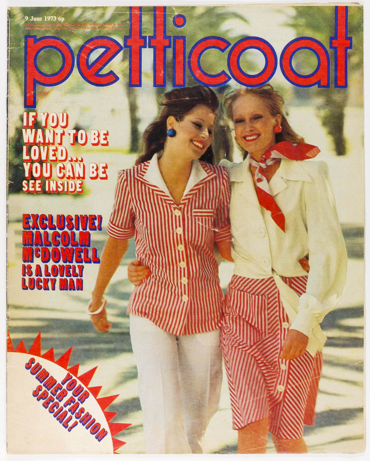 Malcolm McDowell BILL KLEIN Tangier ~ PETTICOAT magazine 9th June 1973