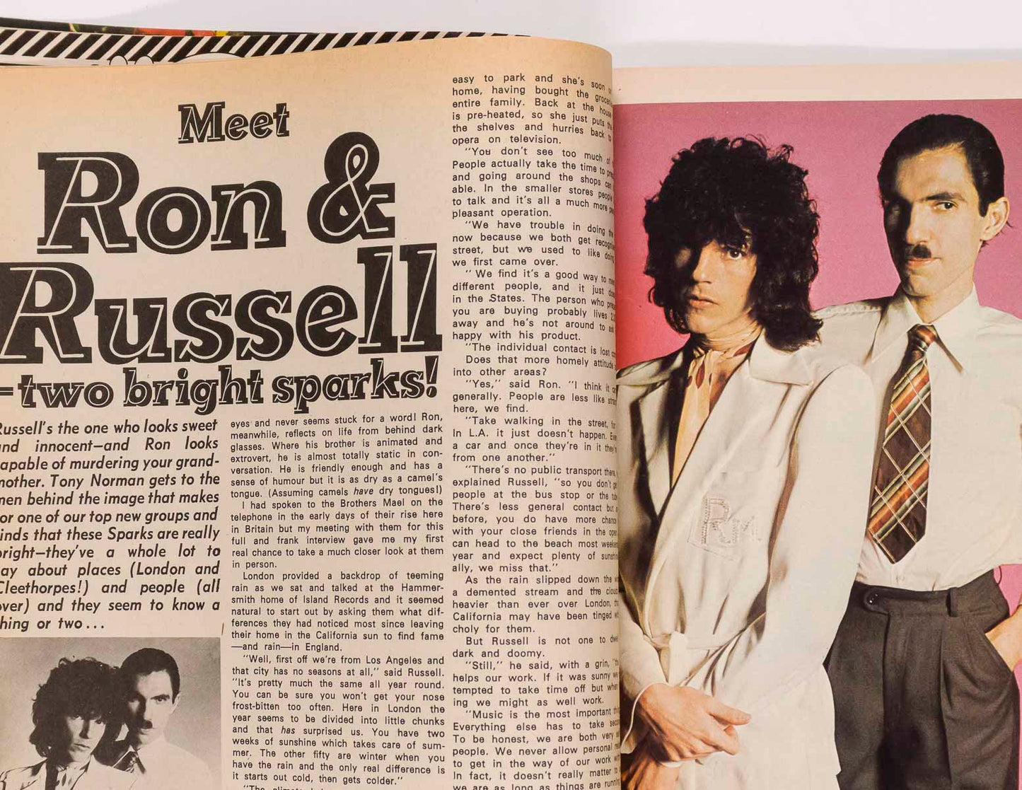 SPARKS Velour Fashion NEWLY WEDS Petticoat Magazine 7th December 1974