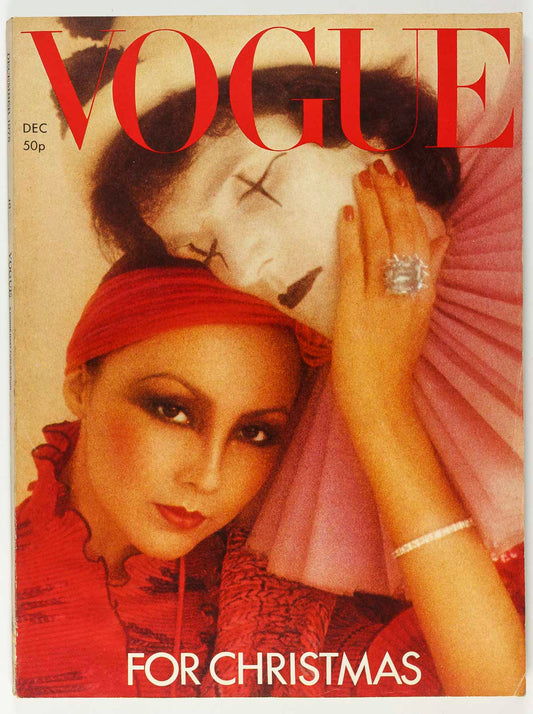 Marie Helvin IRAN Iman VOGUE December 1975 Zandra Rhodes TOSCANI David Bailey UK