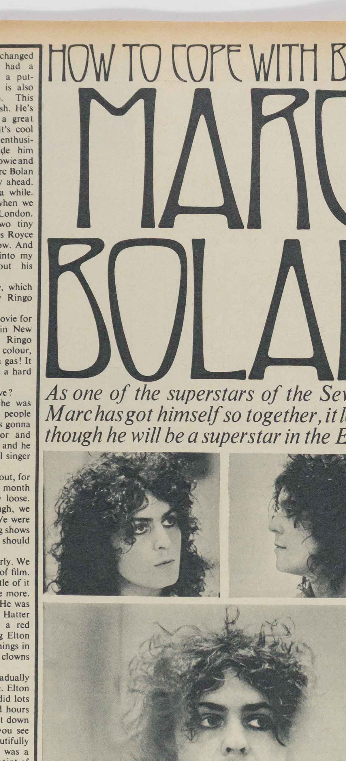 MARC BOLAN INTERVIEW Dennis Waterman Petticoat Magazine 3rd February 1973