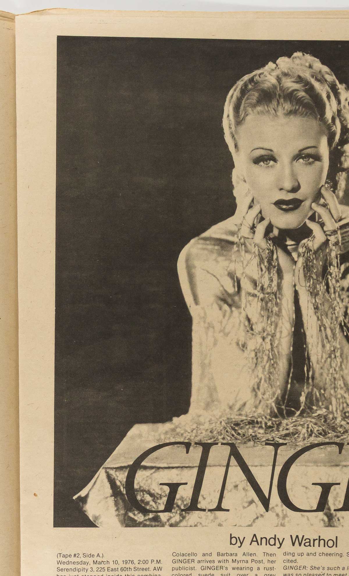 GREY GARDENS Ginger Rogers VICTOR HUGO Interview magazine April 1976