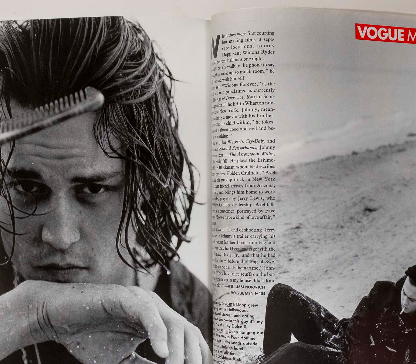 Claudia Schiffer NAOMI CAMPBELL Johnny Depp BRUCE WEBER VOGUE Jun 1992