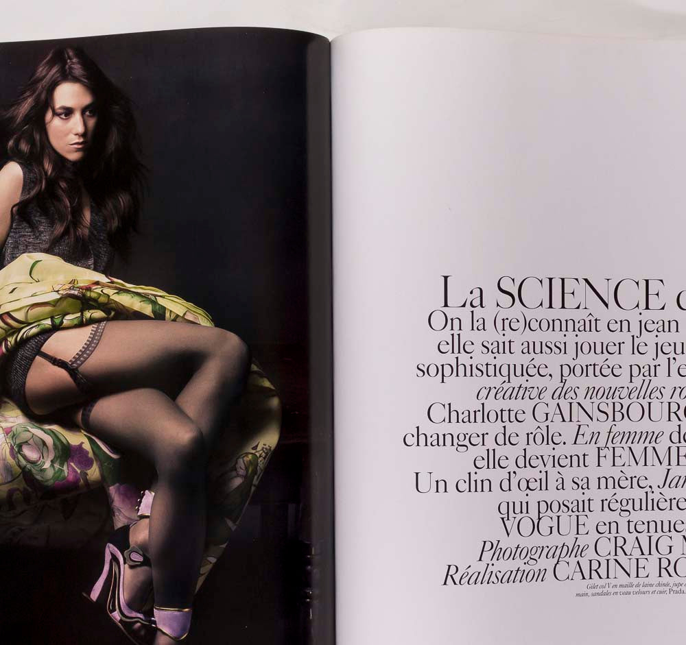 CHARLOTTE GAINSBOURG guest editor PARIS VOGUE December 2007 Craig McDean FRANCE