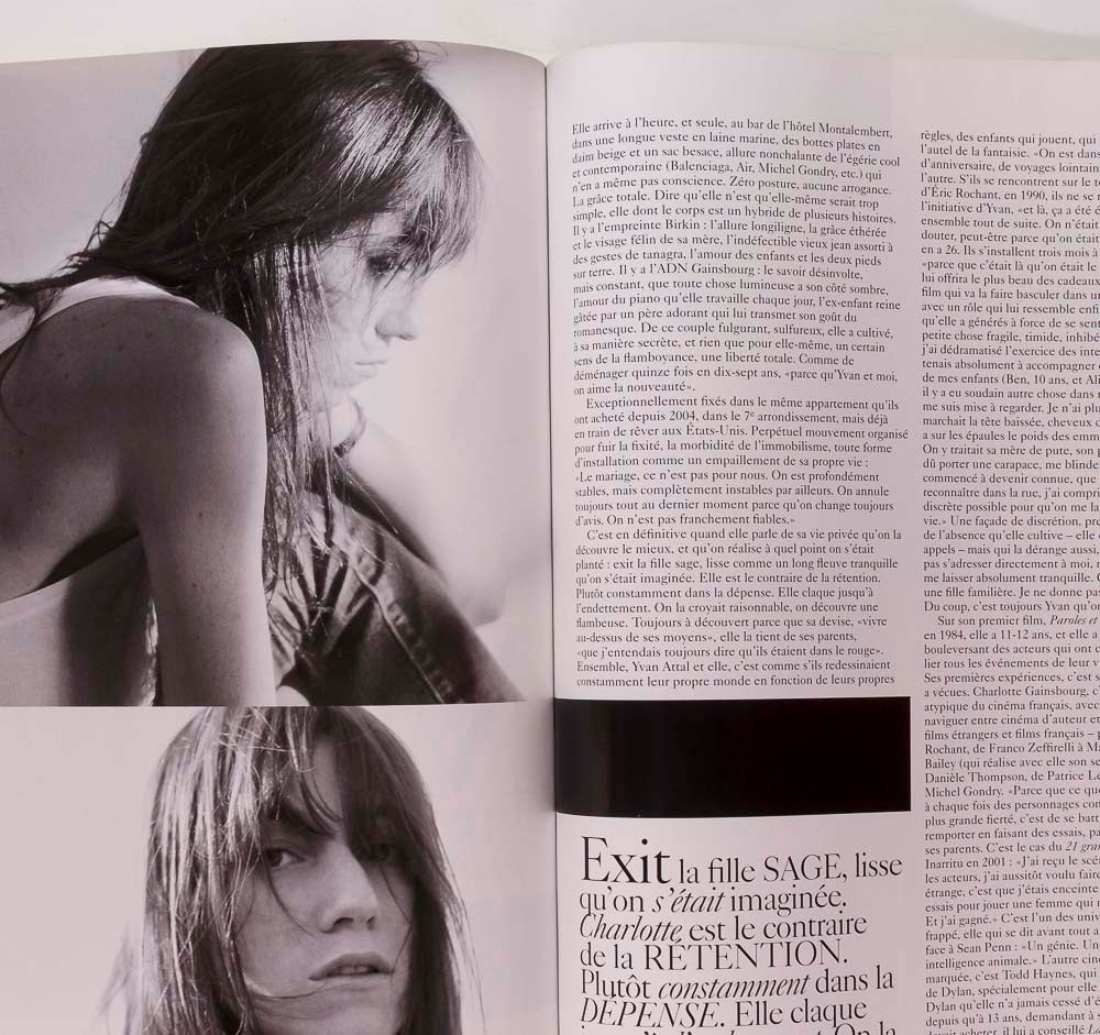 CHARLOTTE GAINSBOURG guest editor PARIS VOGUE December 2007 Craig McDean FRANCE