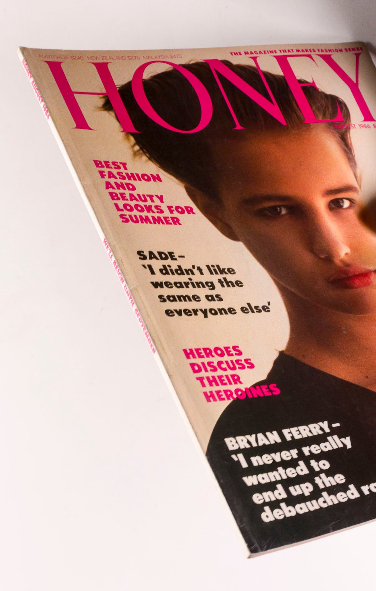 Warhol SADE Roxy Music JEFF BANKS Whistles  HONEY magazine August 1986