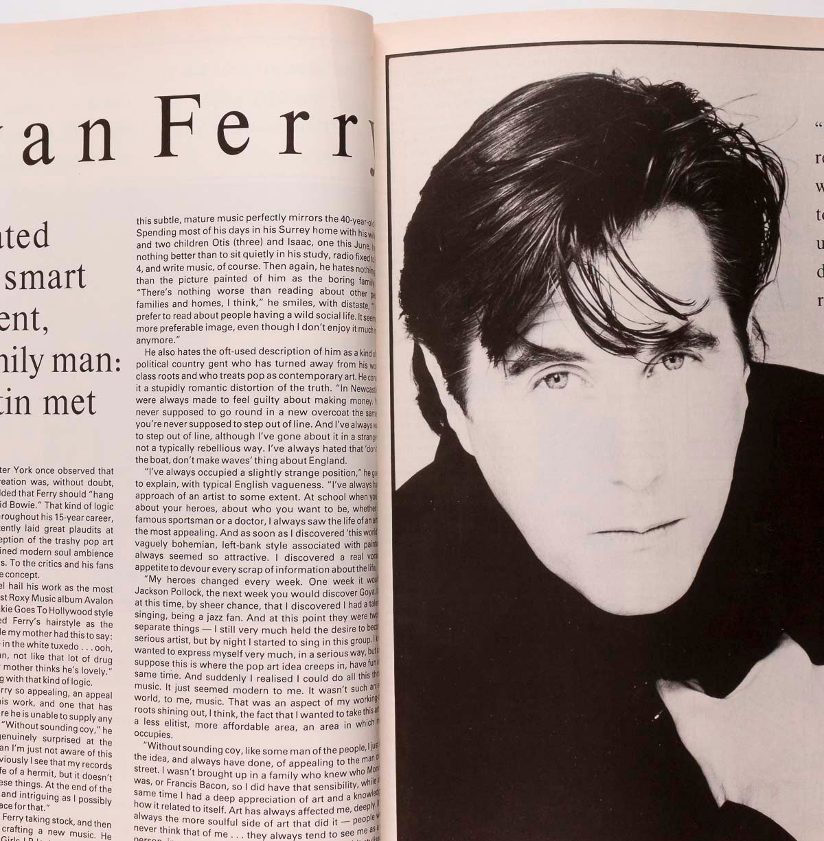 Warhol SADE Roxy Music JEFF BANKS Whistles  HONEY magazine August 1986
