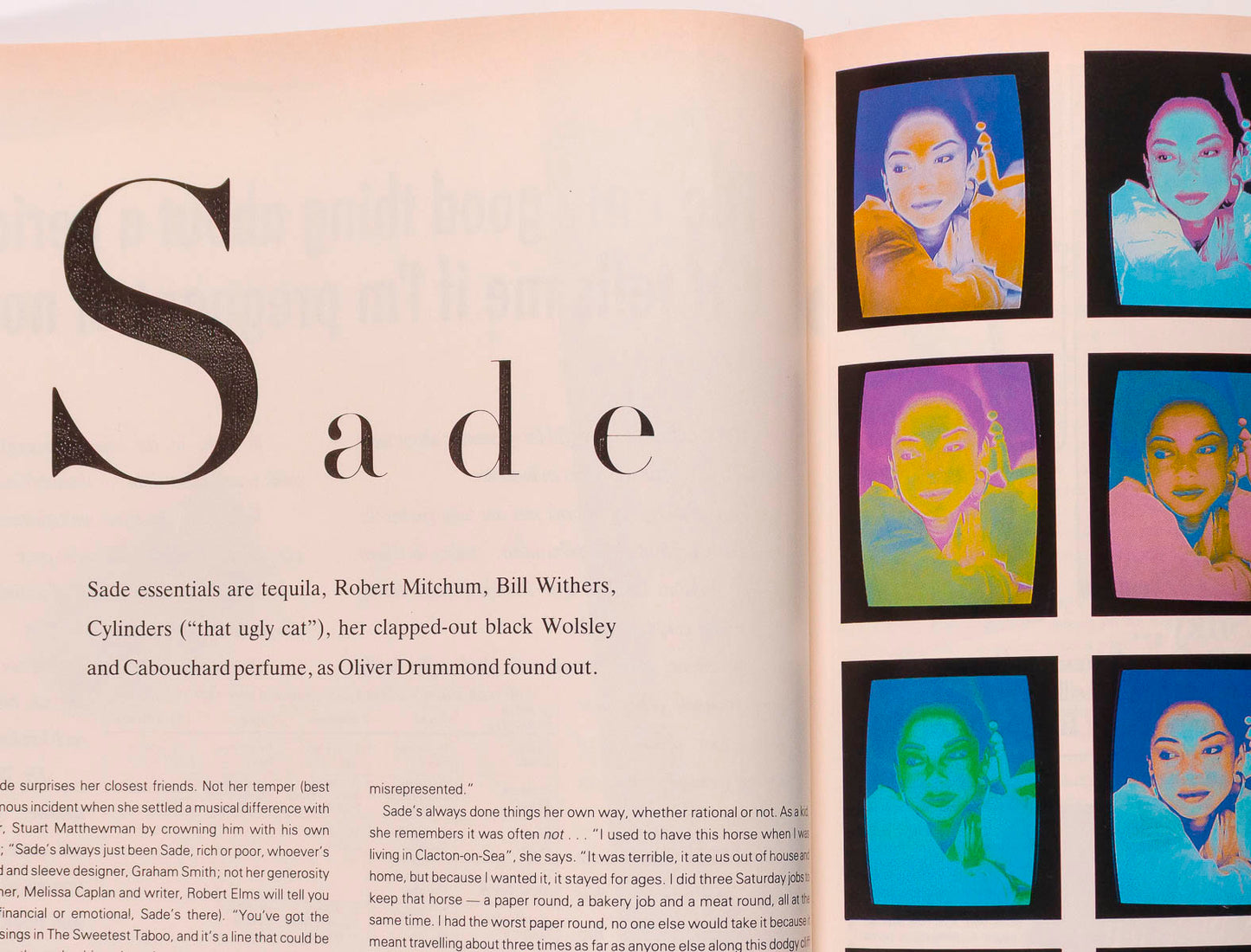 Warhol SADE Roxy Music JEFF BANKS Whistles  HONEY magazine August 1986