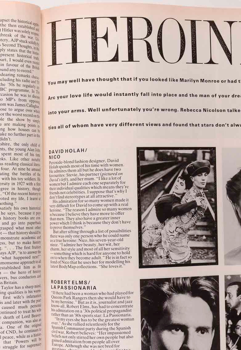 Warhol SADE Roxy Music JEFF BANKS Whistles  HONEY magazine August 1986