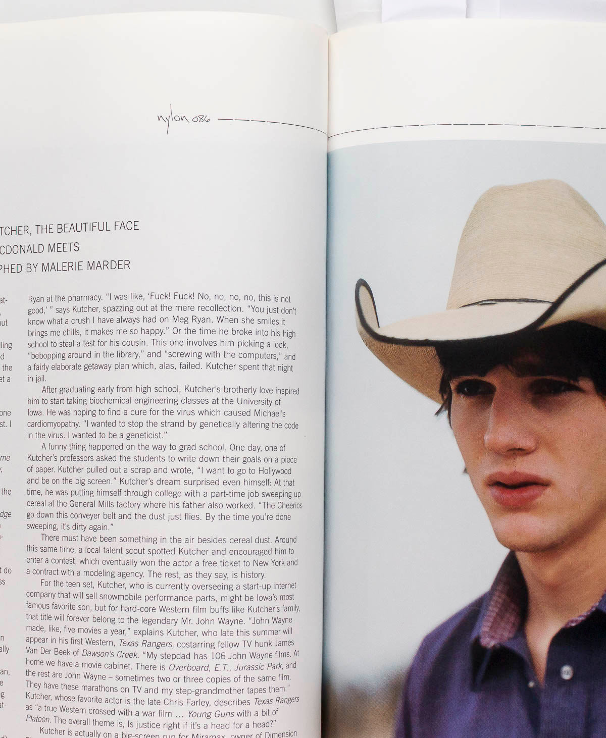 STELLA TENNANT Ashton Kutcher ELLIOTT SMITH NYLON magazine May 2000