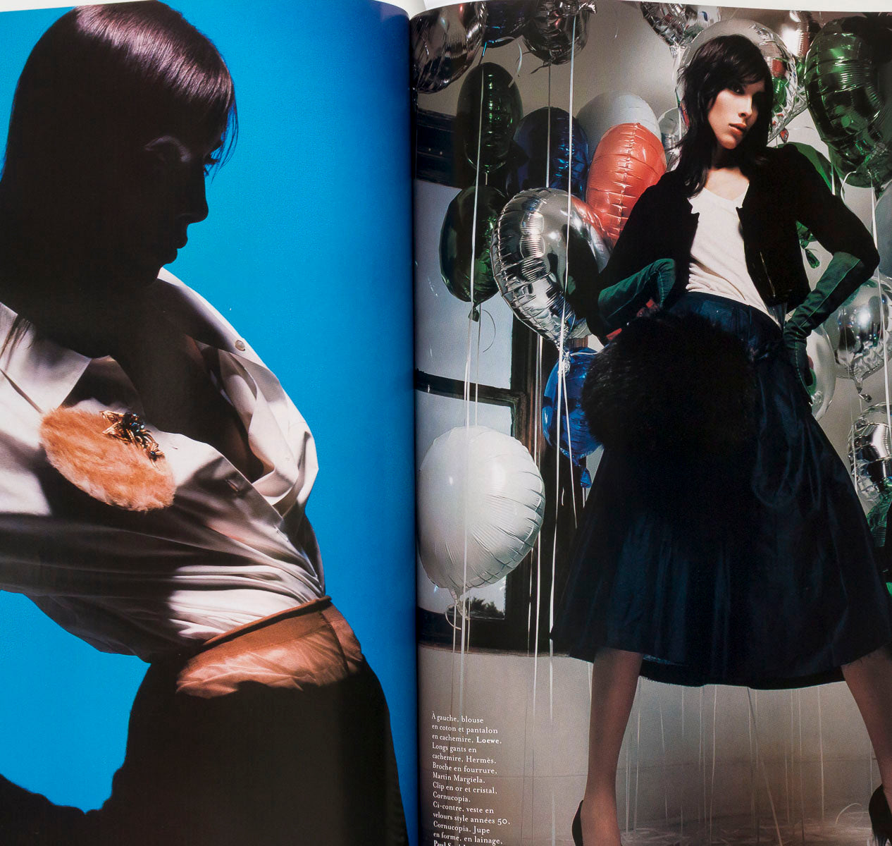 JESSICA MILLER Calvin Klein VANINA SORRENTI L'Officiel magazine October 2002 vtg