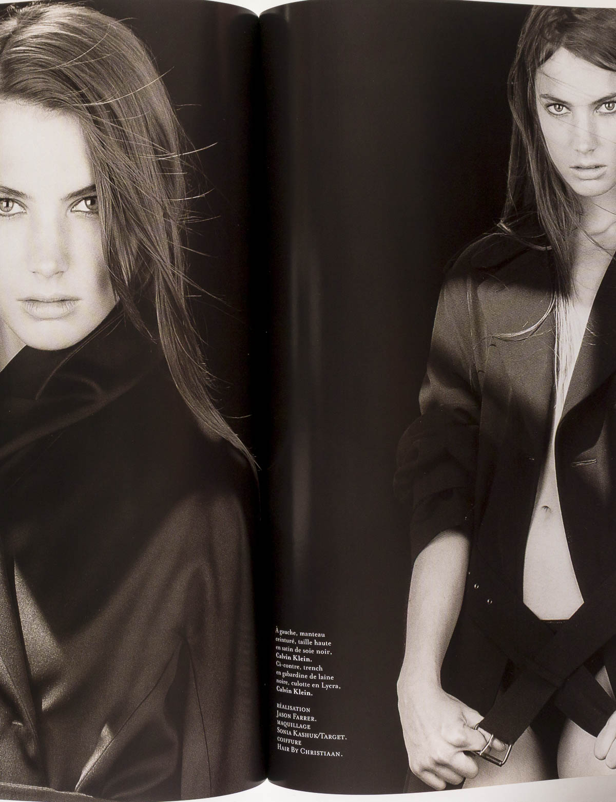 JESSICA MILLER Calvin Klein VANINA SORRENTI L'Officiel magazine October 2002 vtg