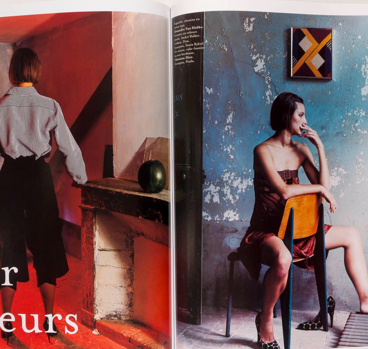 JESSICA MILLER Calvin Klein VANINA SORRENTI L'Officiel magazine October 2002 vtg