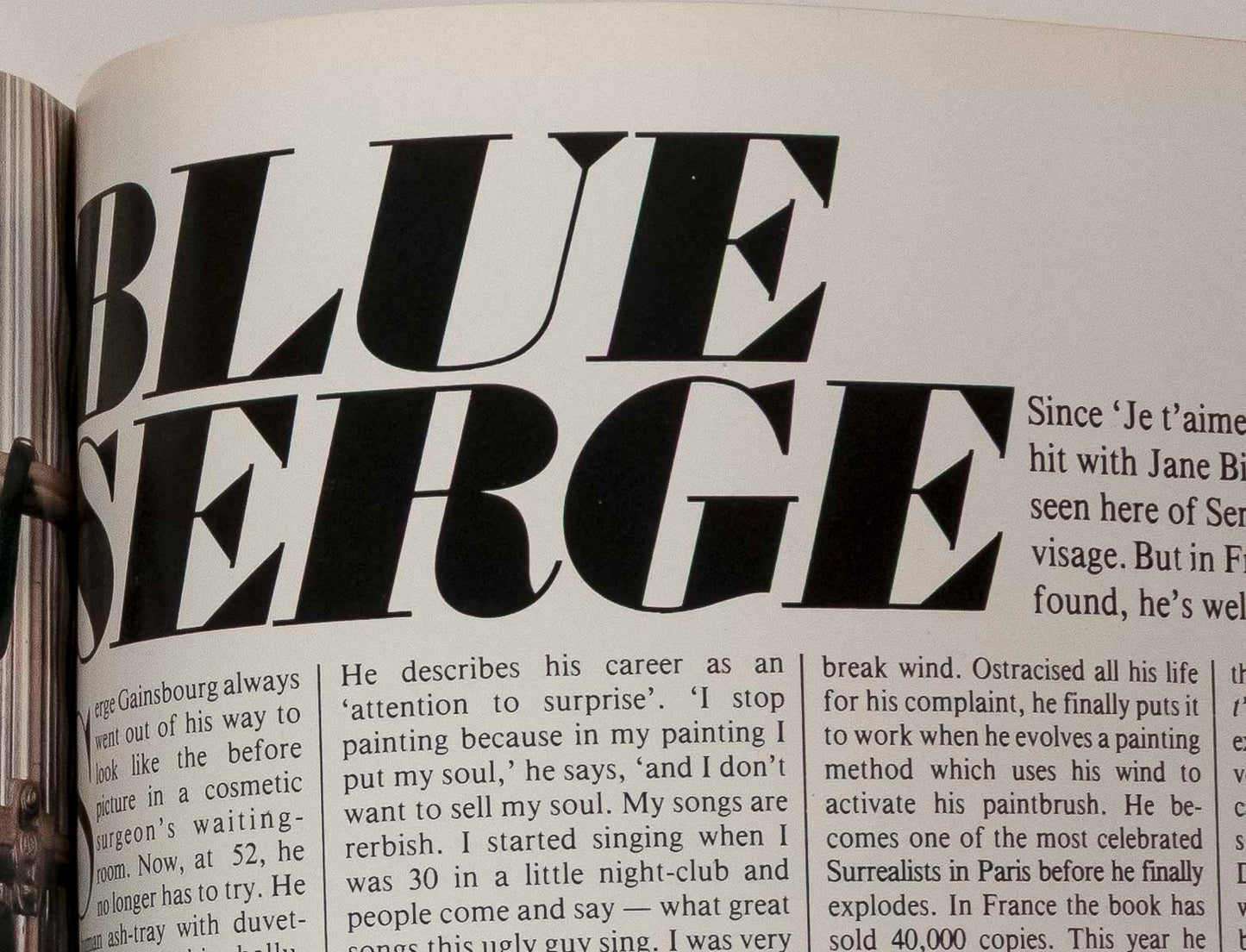 MARGAUX HEMINGWAY Bianca Jagger LADY TRYON Serge Gainsbourg TATLER February 1981