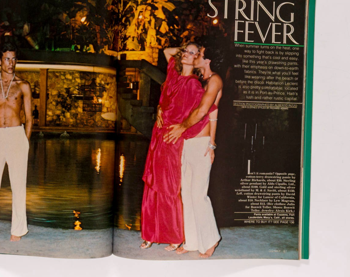 ALBERTO RIZZO Haiti SWIMWEAR Summer Fashion US GQ magazine May 1976 Shorts VTG