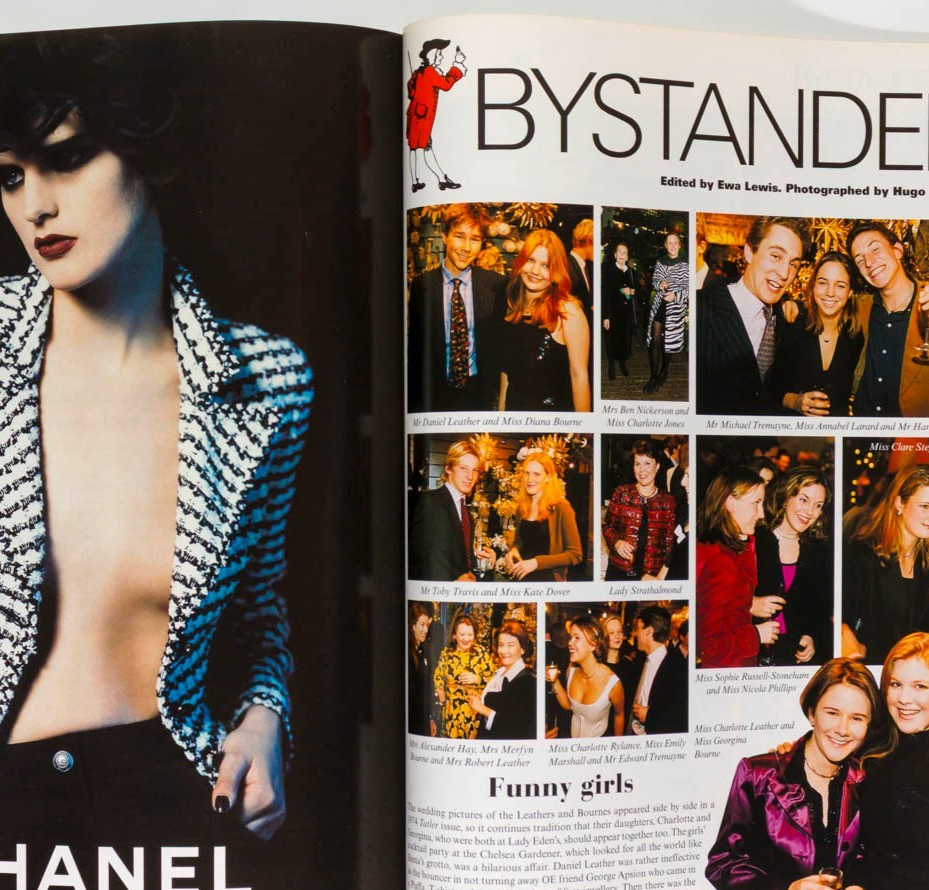 Jade Jagger NABILA KHASHOGGI Alexander McQueen RALPH LAUREN Tatler April 1997 UK