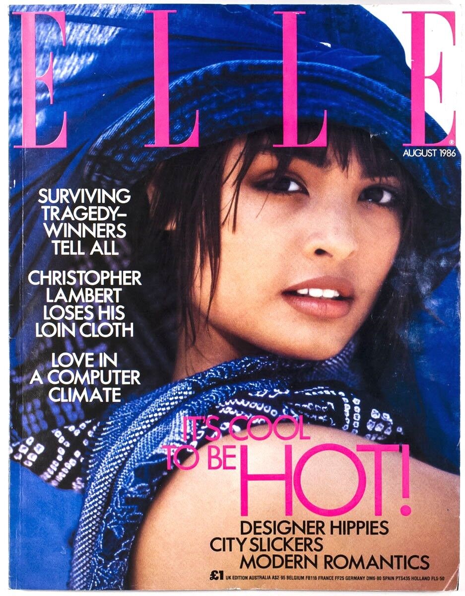 Talisa Soto NAOMI CAMPBELL Linda Evangelista MARK BORTHWICK vtg ELLE August 1986