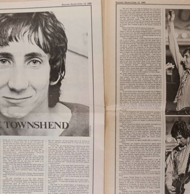 1st UK ROLLING STONE 1 Pete Townshend THE WHO TOMMY POSTER Jean-Luc Godard DYLAN