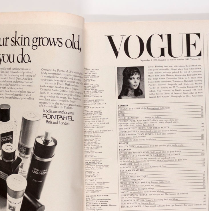 Mouchy NORMAN PARKINSON Jean Shrimpton VOGUE September 1970 Ingrid Boulting ROME