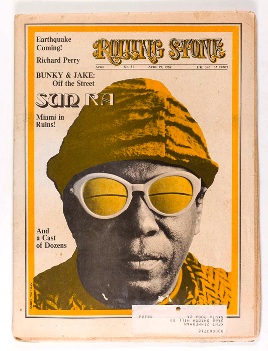 SUN RA Cerebrum Club EARTHQUAKE Rolling Stone magazine 31 April 1969 Tina Turner
