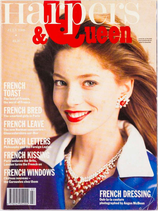 LUCIE DE LA FALAISE Julie Delpy ANGUS McBEAN Couture HARPER'S & QUEEN July 1989