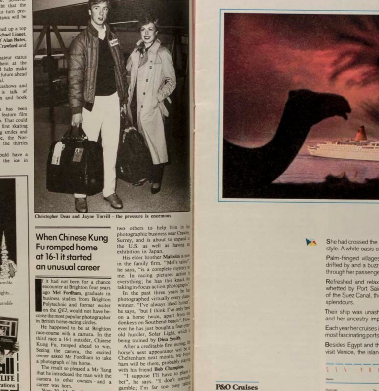 Morgan Fairchild RICHARD GERE Torvill & Dean  TELEGRAPH 12 February 1984 Cocaine