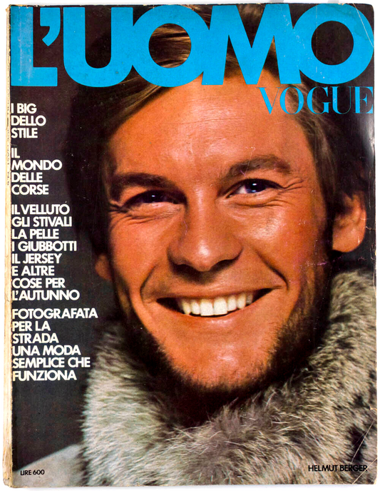 Helmut Berger ANTHONY PRICE Autumn men's 70's fashion L'UOMO VOGUE vtg menswear