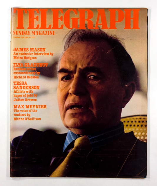 James Mason  ILYA GLAZUNOV Max Meynier SUNDAY TELEGRAPH magazine 15 April 1979