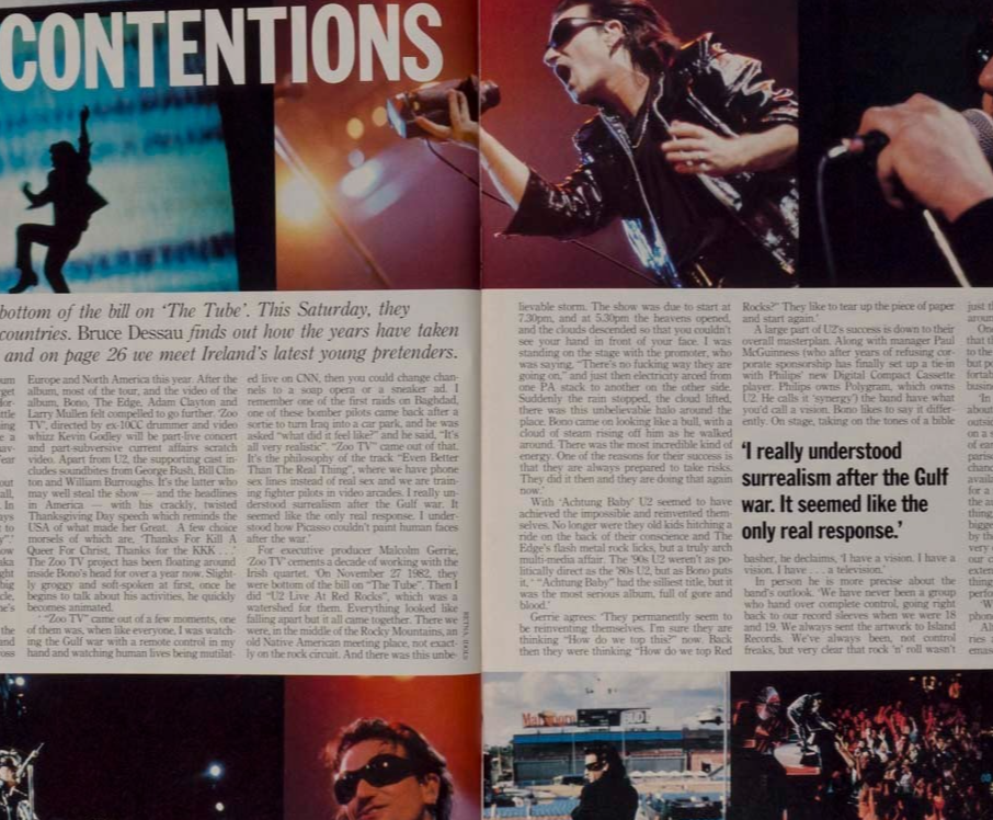 U2 Meryl Streep TIME OUT magazine November 1992 Patrick Caulfield SHARON STONE