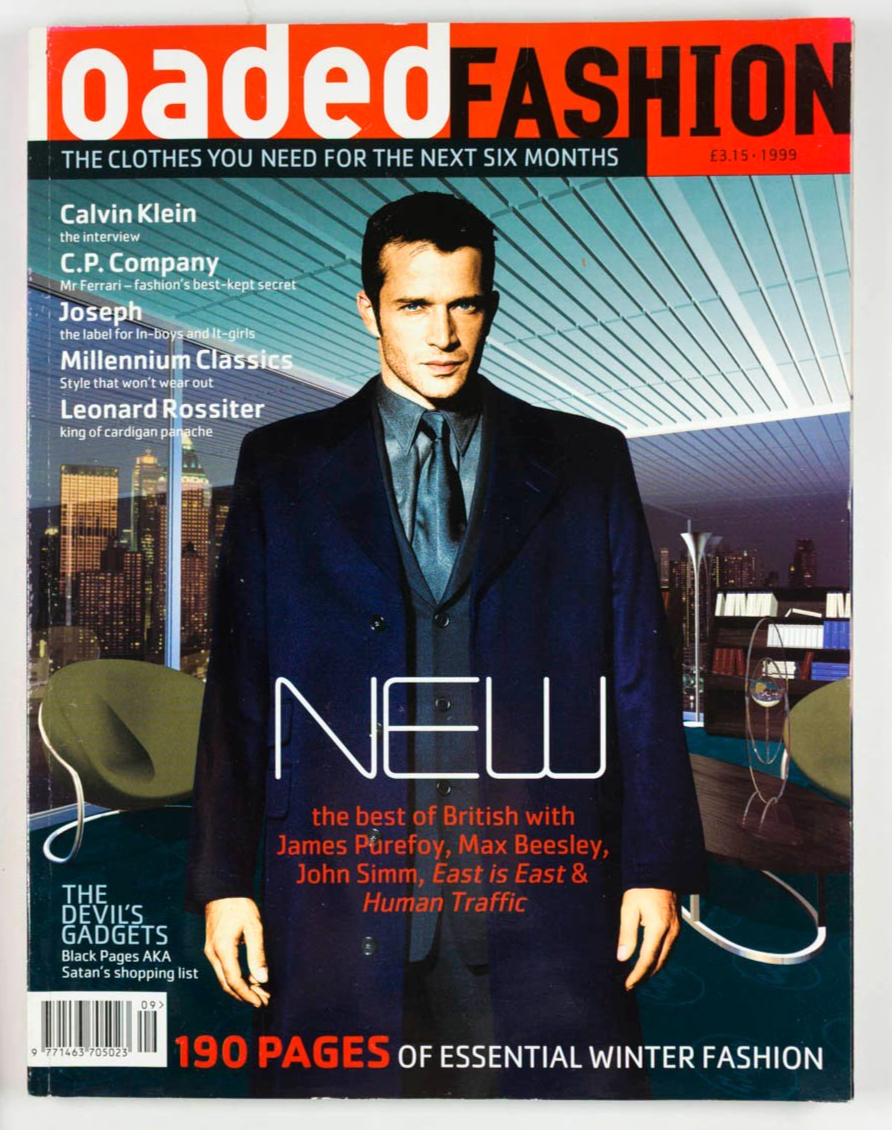 JAMES PUREFOY Max Beesley JOHN SIMM Loaded magazine 1999 CP COMPANY Calvin Klein