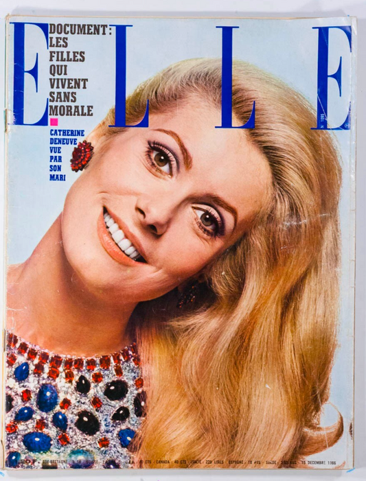 Catherine Deneuve DAVID BAILEY Lingerie FRENCH ELLE magazine December 1966  vtg