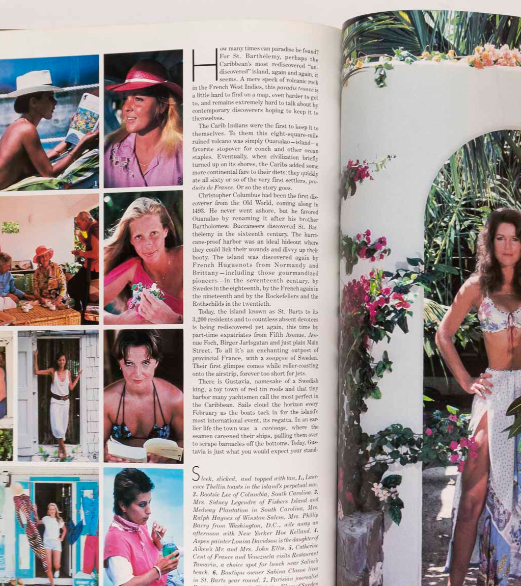 Swimwear TERRY FERRARIS St Barts BAHIA Town & Country magazine January 1983 Spa