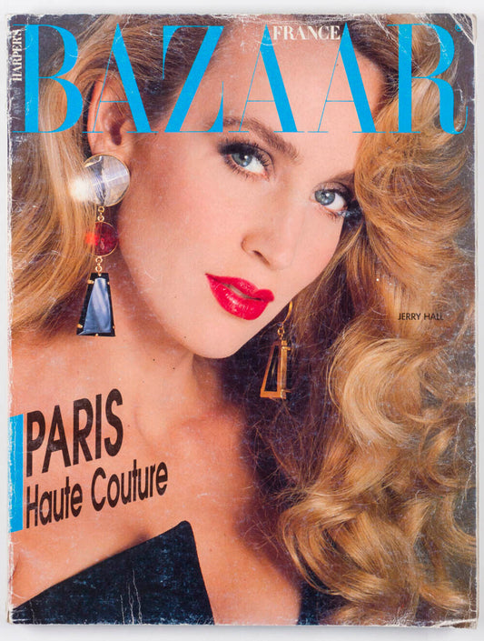 JERRY HALL Paris Haute Couture ANTONIO LOPEZ Missoni  HARPER'S BAZAAR FRANCE vtg