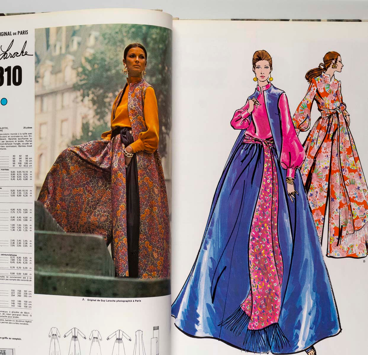 French VOGUE PATTERN RETAIL BOOK Valentino EMANUEL UNGARO Lanvin YSL Winter 1970