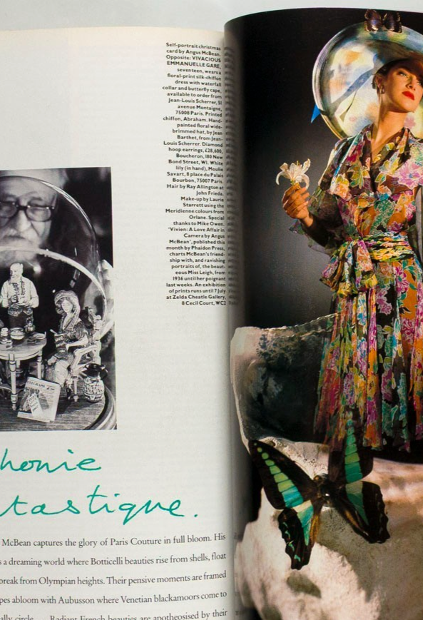 LUCIE DE LA FALAISE Julie Delpy ANGUS McBEAN Couture HARPER'S & QUEEN July 1989