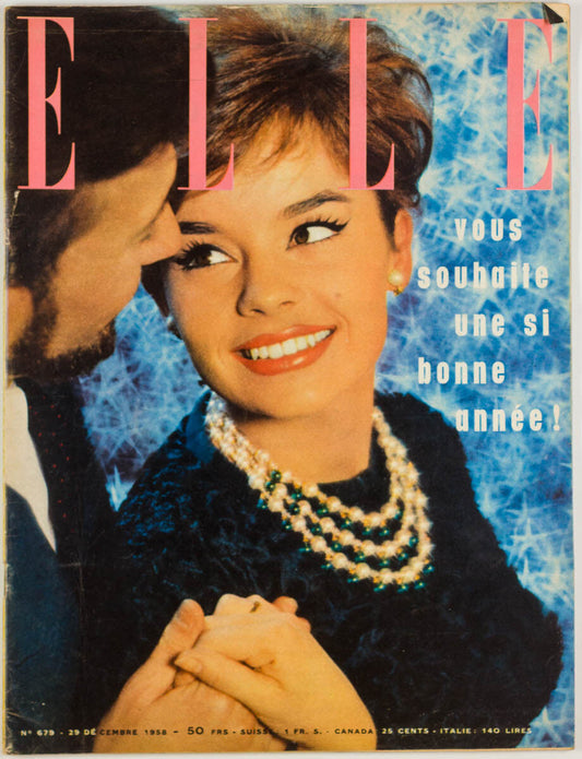 FRENCH ELLE magazine December 1958 CHRISTMAS ISSUE Paris fashion FIFTIES 1950's