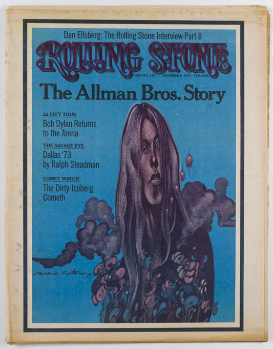 ALLMAN BROTHERS David Bowie RALPH STEADMAN Bob Dylan ROLLING STONE magazine 1973