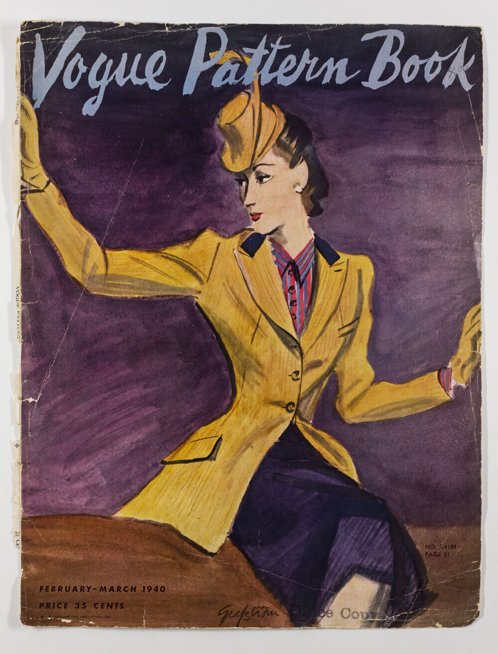 Ruth Grafstrom US VOGUE COUTURIER PATTERN BOOK MAGAZINE Cover only FEBRUARY 1940