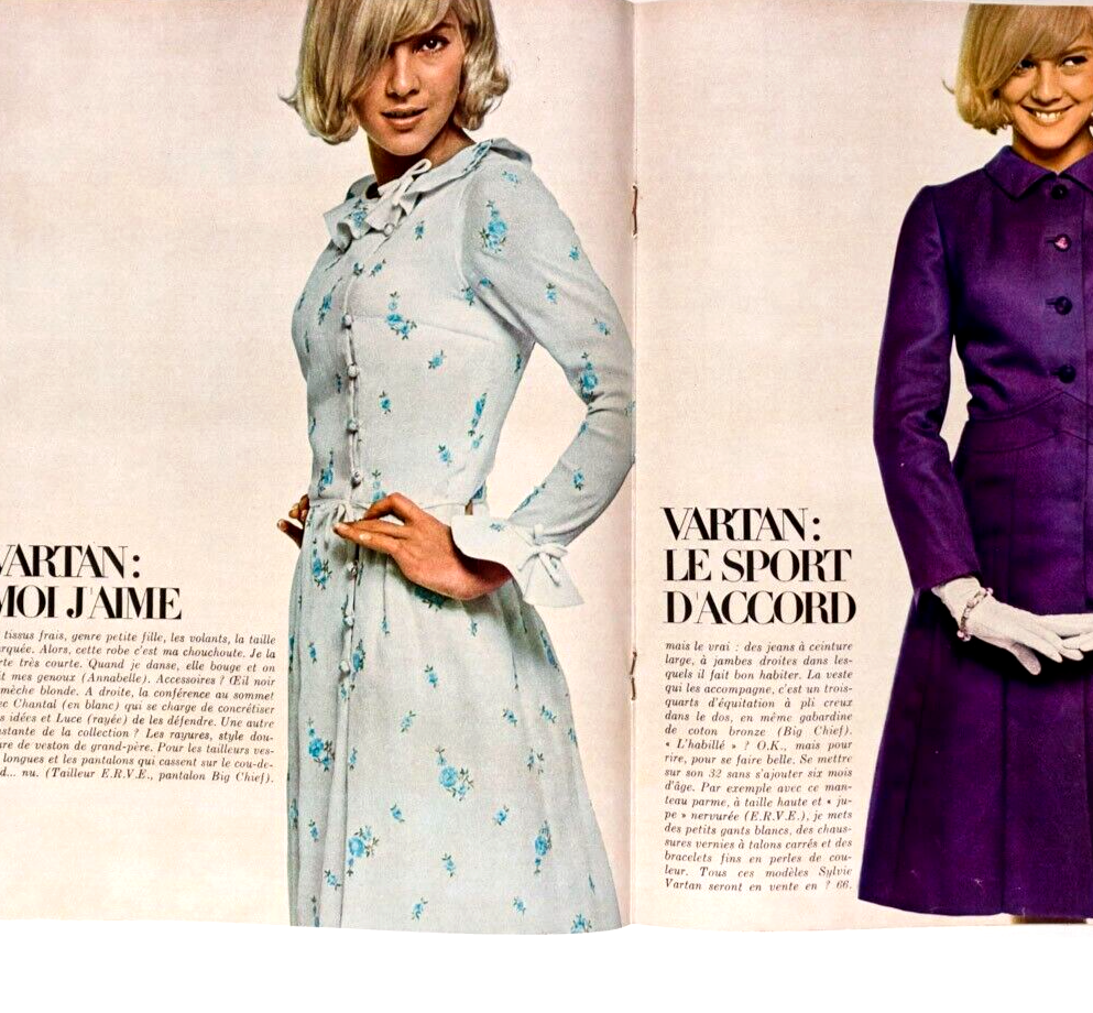 SYLVIE VARTAN Ungaro SUSAN HAMPSHIRE Duffy CHARLES AZNAVOUR French Elle magazine