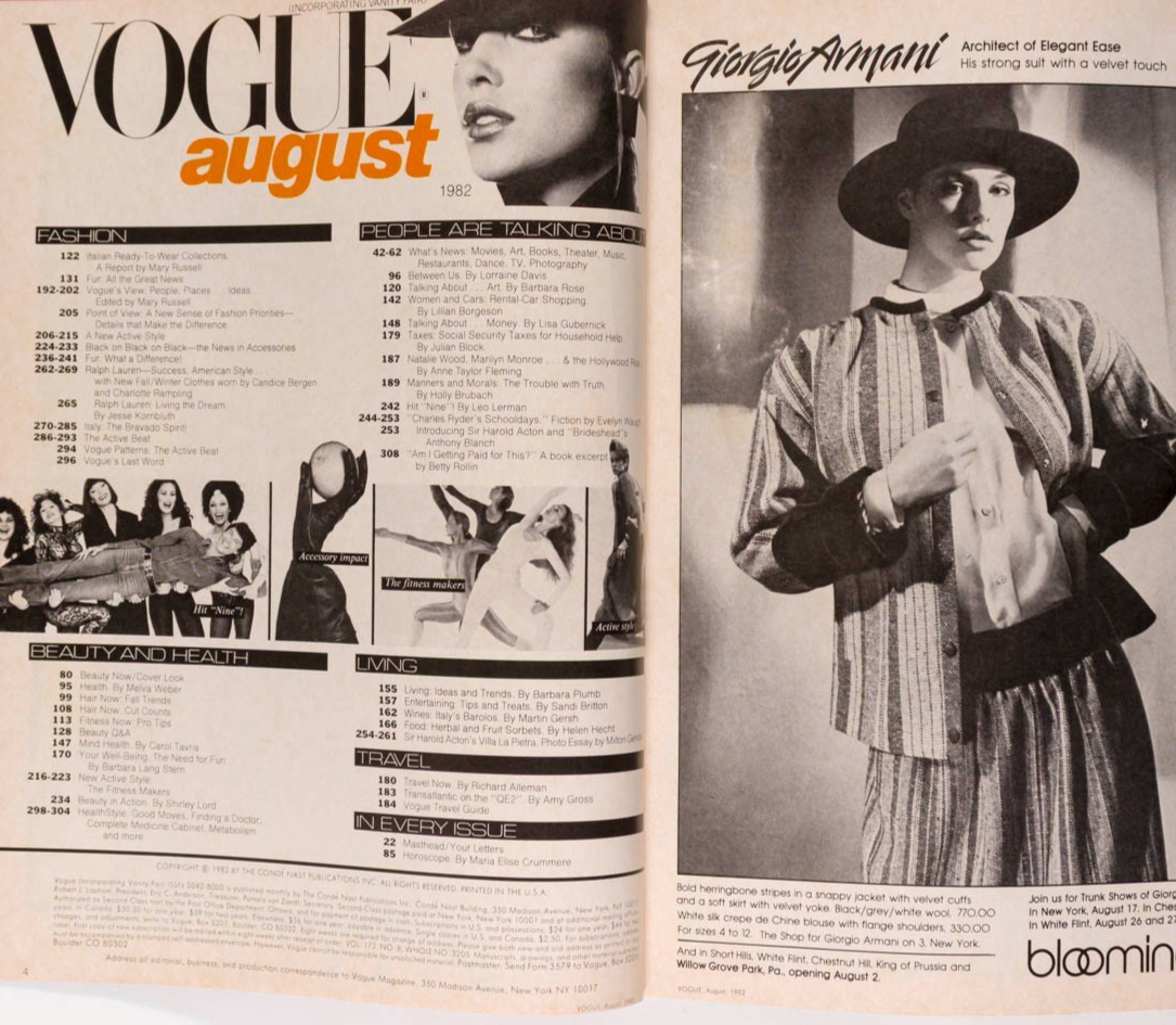 Brooke Shields CANDICE BERGEN Rosemary McGrotha VOGUE 1984 October COLLECTIONS