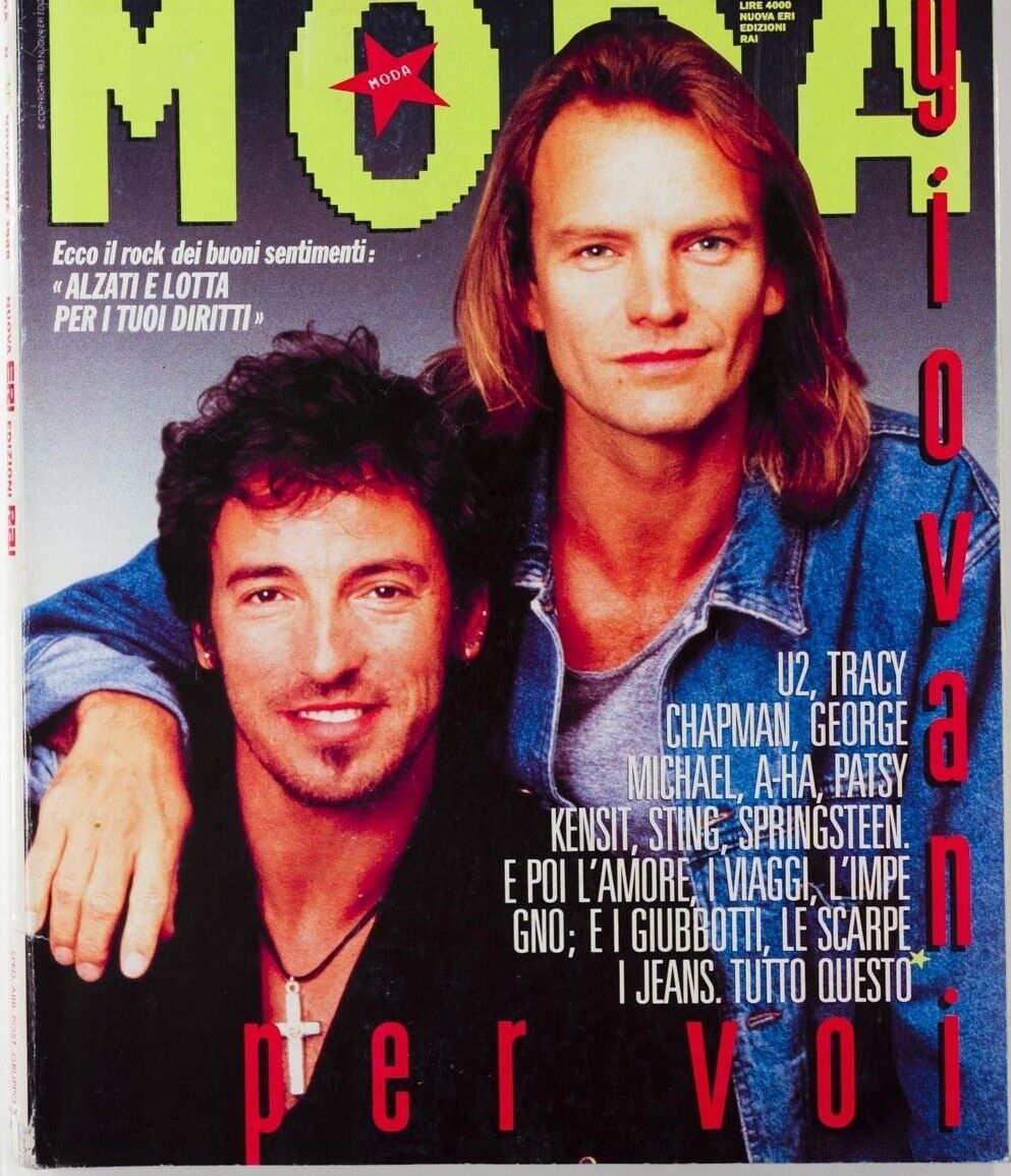 GEORGE MICHAEL Morten Harket BRUCE SPRINGSTEEN Patsy Kensit STING Moda magazine