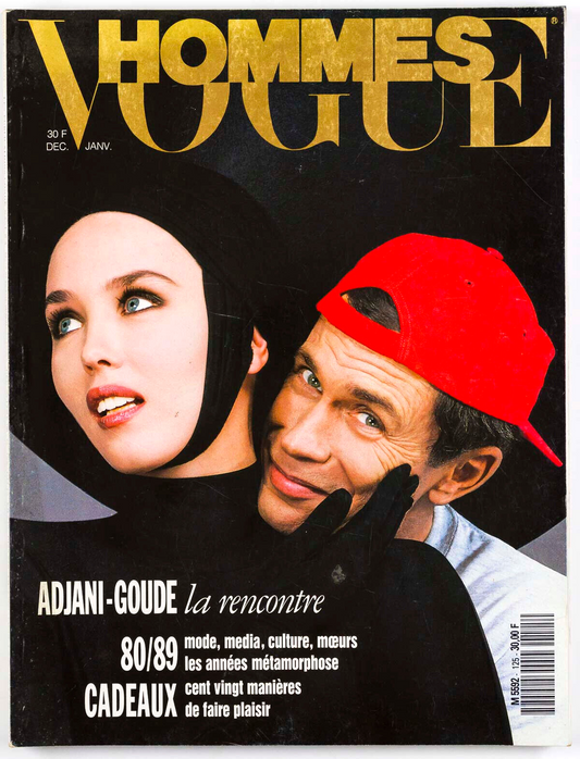 ISABELLE ADJANI & JEAN PAUL GOUDE Paris Vogue Hommes magazine 1989 December MODE