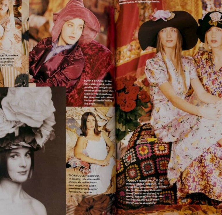 Amber Valletta CINDY CRAWFORD John Galliano SOPHIE DAHL Plum Sykes ~ UK Harper's