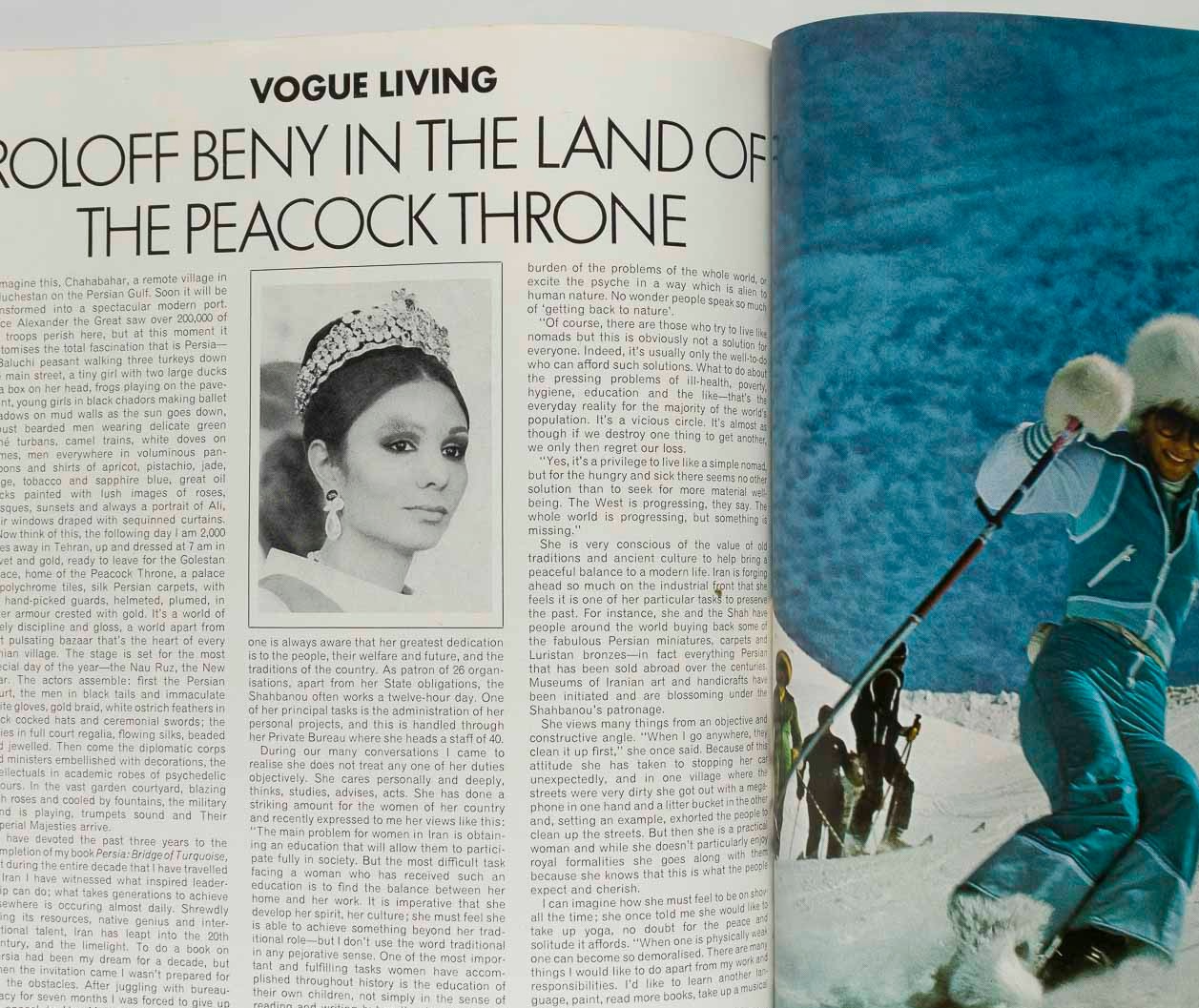 Marie Helvin IRAN Iman VOGUE December 1975 Zandra Rhodes TOSCANI David Bailey UK