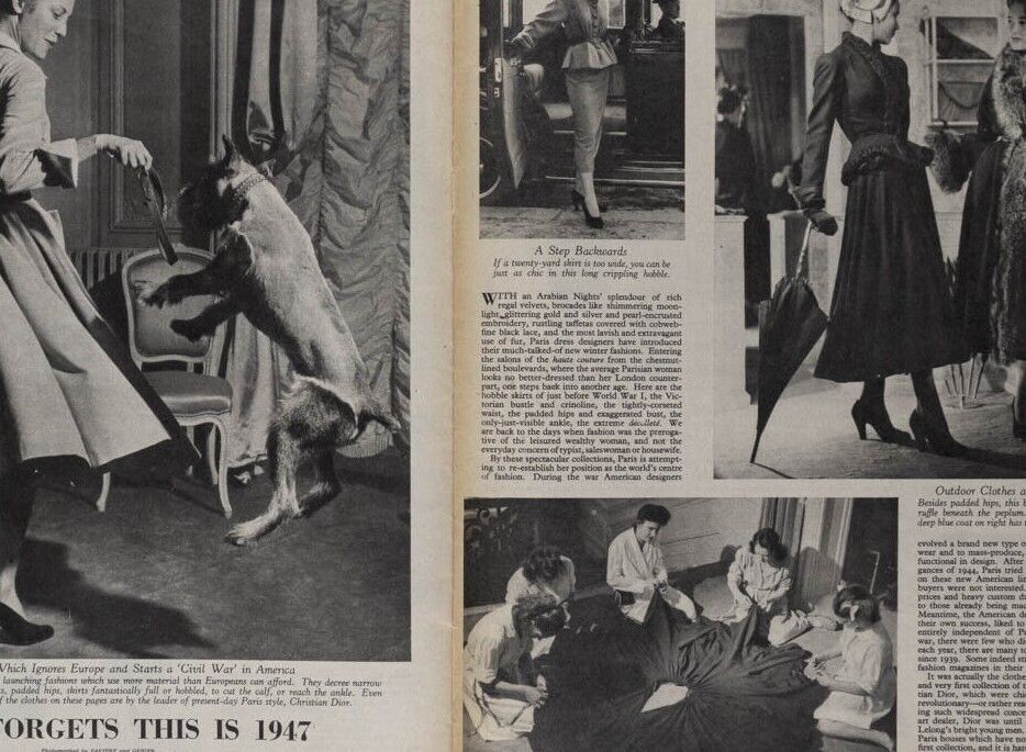 CHRISTIAN DIOR Paris Look NEW YORK Alfred Hitchcock ~ PICTURE POST magazine 1947