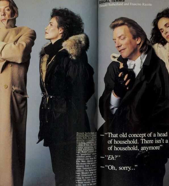 Isabella Rossellini AVEDON Donald Sutherland FRANCINE RACETTE Vogue 1983 August