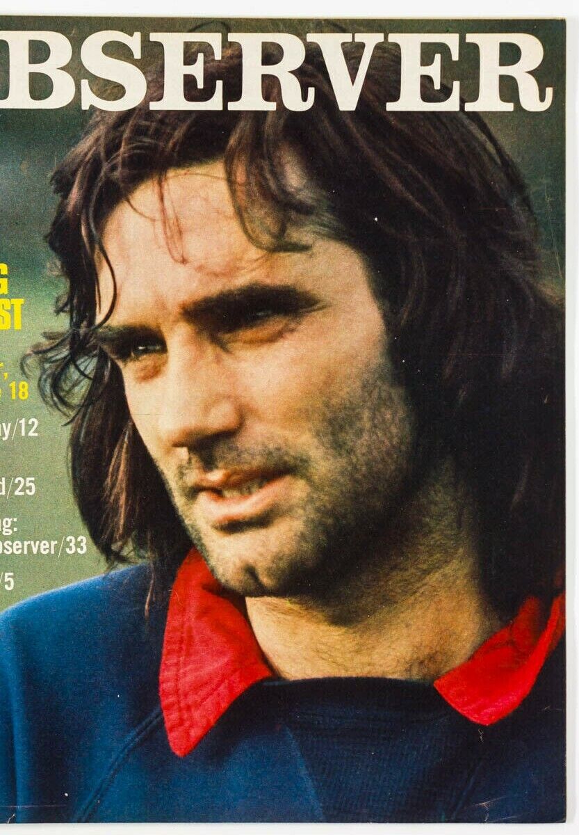 George Best FULHAM FOOTBALL CLUB English League BOBBY MOORE Observer magazine UK