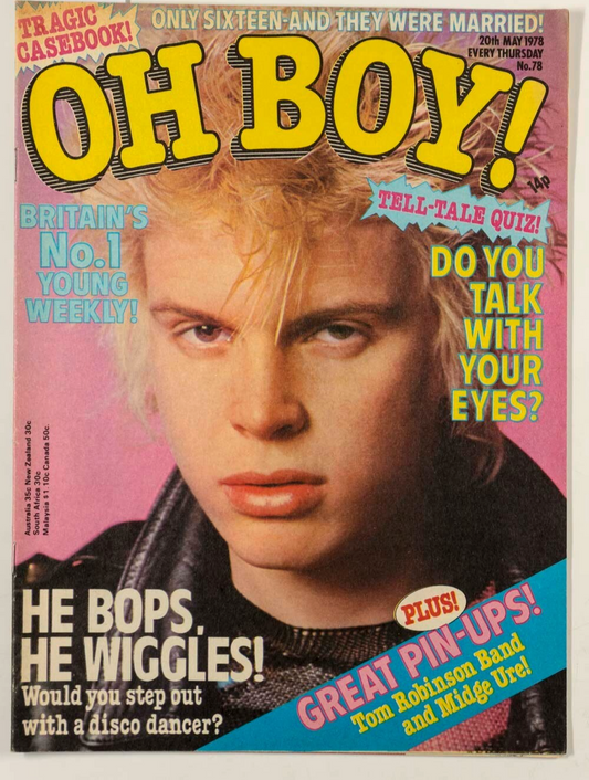 BILLY IDOL Tom Robinson Band MIDGE URE POSTER Gen X  OH BOY magazine May 1978 78