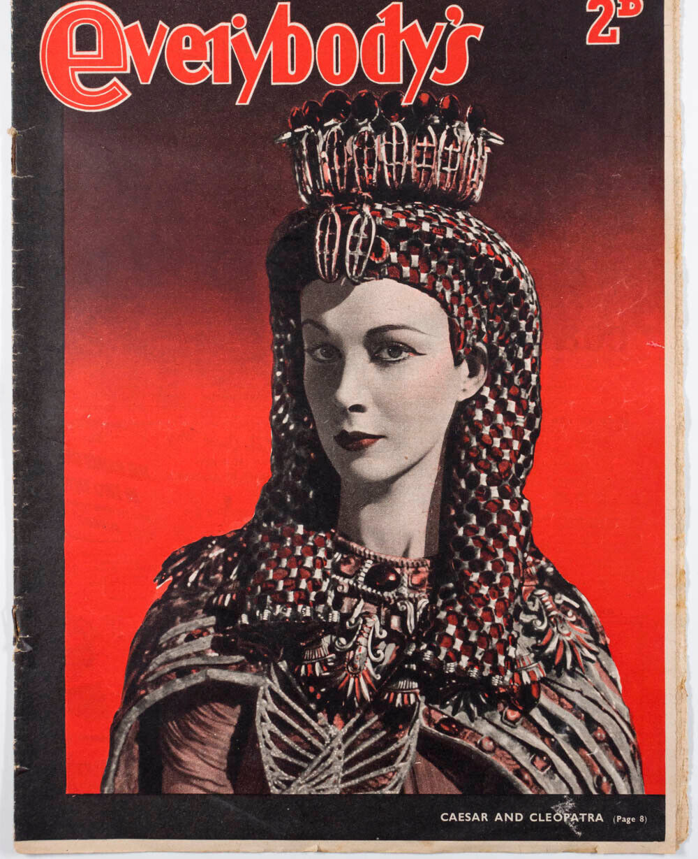 VIVIEN LEIGH Caesar and Cleopatra RARE Everybody's movie magazine 1940's UK film