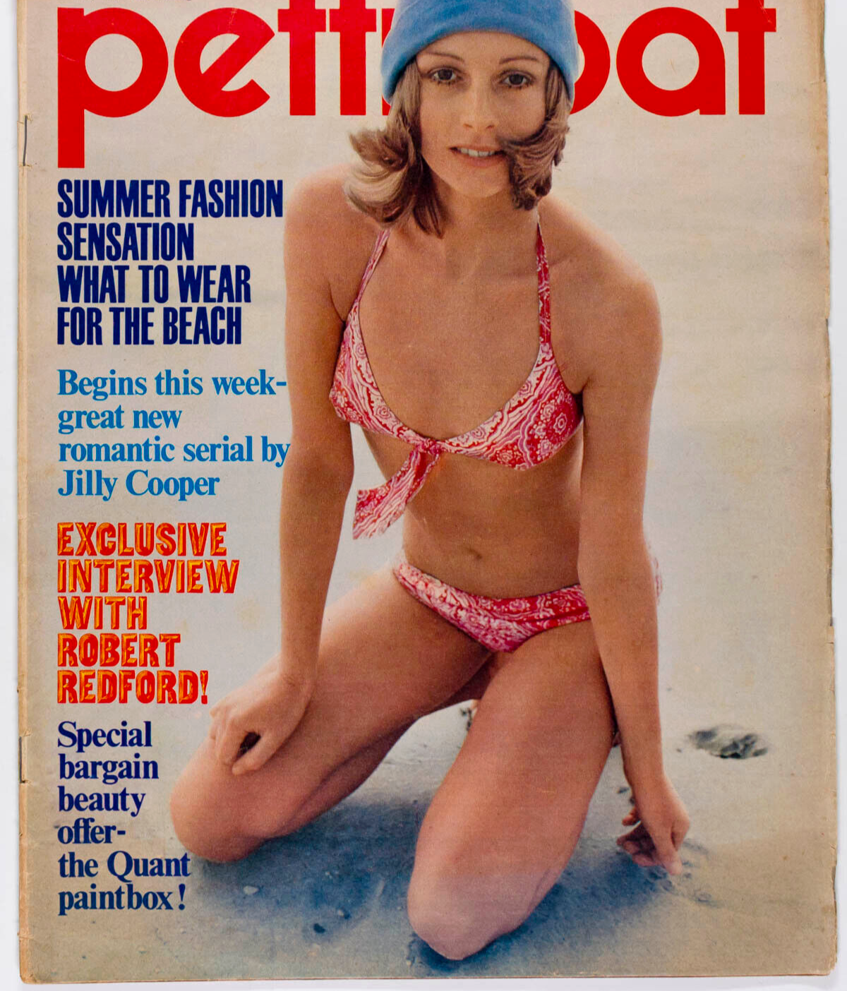 ROBERT REDFORD Jilly Cooper MARY QUANT MAKE-UP Swimwear ~ PETTICOAT magazine VTG