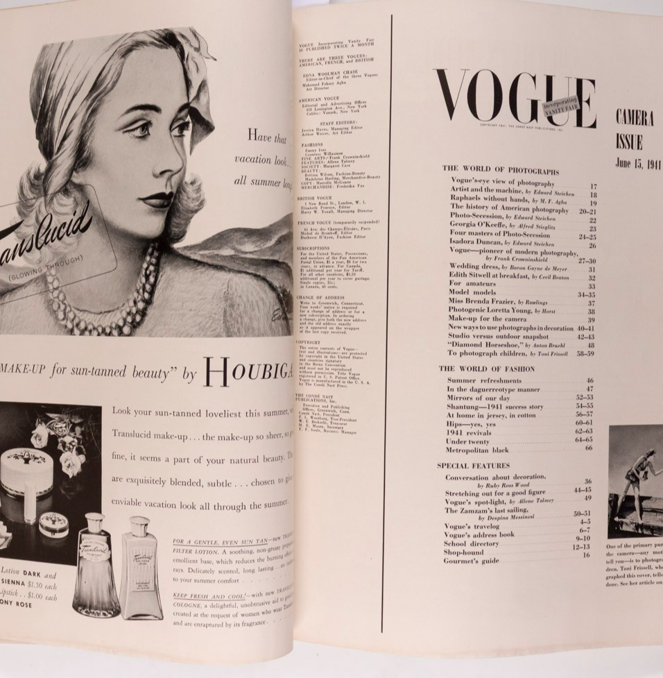 TONI FRISSELL Horst CECIL BEATON Vogue June 1941 Camera GEORGIA O'KEEFE vtg RBW